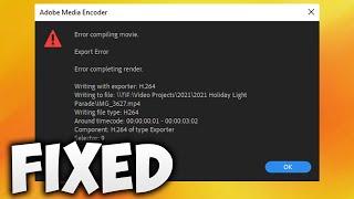 How to Fix Error Completing Render Premiere Pro Error Code 3 - Export Error - Error Compiling Movie