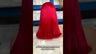 Red Color 13x6 Transparent Lace Front Wig! #humanhairwigs #affordablewigs #lacefrontalwig #bobwigs