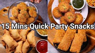 15 Mins Quick & Easy Budget Party Starter Snacks Recipes | 4 Must-Try Crisp Party Finger Food Ideas