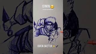 How To Draw Naruto 10sec ,3min ,10min ️ #shorts #satisfying