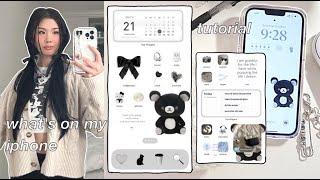WHAT'S ON MY IPHONE + TUTORIAL | transparent dock icons, useful widgets, aesthetic customization