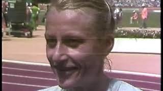 Olympics   1984   L A Games   Track   Womens Marathon   Jim Lampley Interview With NOR Greta Waitz A