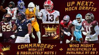 Commanders Kings LIVE  |  Commanders Draft Wish List + Do's & Don'ts + Availability @ 29 & 61?