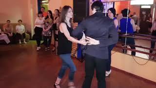 (Mobile Camera) Denis Romanov and Maria Rogochaya Salsa Dancing in Boogaloo Club, Wed 07.03.2018