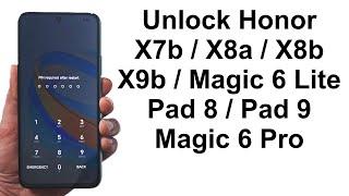 Forgot Password - How to Unlock Honor X7b, X8a, X8b, X9b, Magic 6 Lite, Pad