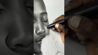 Highlight my charcoal drawing with Electric erasor. #shorts #trending #drawing #realism #artreveal