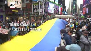 Times Square protesters 'stand with Ukraine'