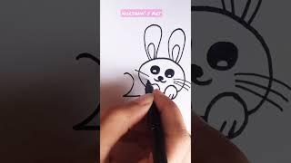 How to draw bunny  from number 200 - #drawing #viral #ytshorts #trending #art