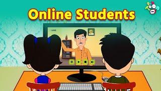 Online Students | Students During Online Classes | Animated | English Cartoon | Moral Stories