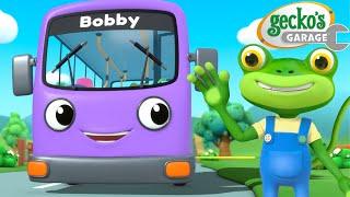 Wheels on the Bus Song! | Sing Along at Gecko's Garage | Trucks For Children | Cartoons For Kids