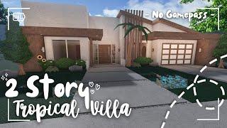 [ bloxburg ]  2 story tropical villa ꒰ no gamepass house layout build & tour ꒱