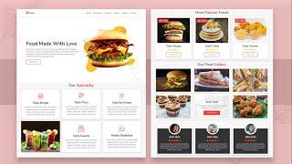 Create A Responsive ' Food / Restaurant ' Website Design Using HTML CSS And JAVASCRIPT From Scratch