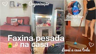 FAXINA PESADA NA CASA 🫧+decoração, lavei toda a casa, tava muito sujo 