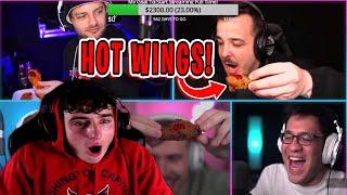 THEY ARE CRAZY! REACTING TO THE BOYS EAT HOT WINGS!