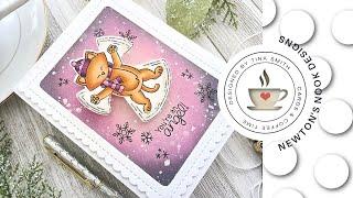 Newton's Nook Designs | Snow Angel Newton | DIY Card by Tina Smith