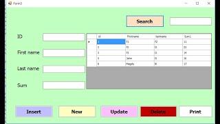 VB.NET insert update delete search using access database and print datagridview (WITH CODE)