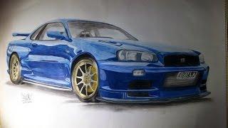 The Drawing Board - JDM Nissan Skyline R34 GTR Drawing