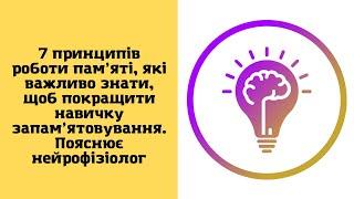 7 принципів роботи пам’яті, щоб покращити навичку запам’ятовування. Пояснює нейрофізіолог