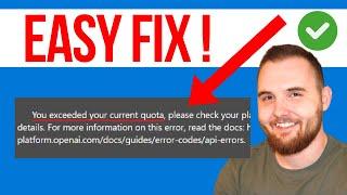 How To Fix Openai.error.ratelimiterror You Exceeded Your Current Quota  (QUICK GUIDE)