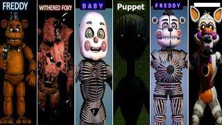 Five Nights at Freddy's VR ALL ANIMATRONICS FNAF 1 2 3 4 5 6 UCN Help Wanted