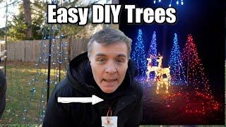 How to DIY Outdoor Christmas Trees with basic materials. Easy and beautiful.