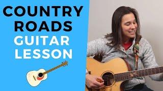 John Denver Country Roads Guitar Lesson FINGERSTYLE