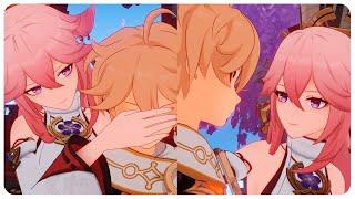 Yae Miko Touches Traveler (Cutscene) Anecdote Interaction | Genshin Impact 5.7