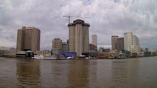 New Orleans - USA.  Mississippi River.  See from Tanker vessel. / Новый Орлеан. Река Миссисипи. США.