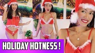 Clueless Lulu String Bikini vs Sheer Lingerie Try On Fantasy - Holiday Special