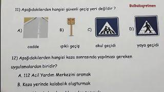 4.sınıf trafik güvenliği 2.dönem 1.değerlendirme  @Bulbulogretmen  #4sınıf #keşfet #trafik