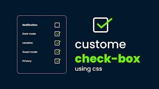 How To Make Custom Checkbox Using HTML And CSS | Animated Check Box For Website