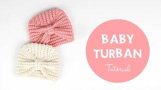 How To Crochet Cute And Easy Baby Hat/ Bonnet / Turban | Croby Patterns