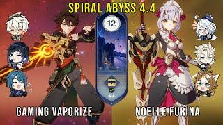 C2 Gaming Vaporize and C6 Noelle Furina - Genshin Impact Abyss 4.4 - Floor 12 9 Stars