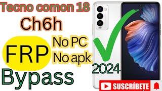 Tecno camon 18 Android 12 Frp bypass/unlock without pc|without xshare  transfer method 2024