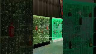 Modern bar Furniture Colorful Light LED Changing Acrylic Water Bubble Wall bar Display Wine Cabinet