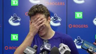 Canucks Andrei Kuzmenko Meets Media After Pre-Season Game Against Arizona 10.07.22