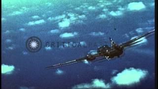 World War Two in the Pacific. U.S. Navy air attacks on Philippines. Carrier-based...HD Stock Footage