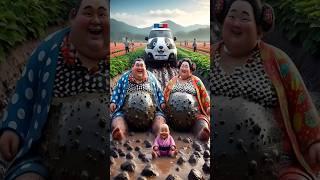 Evolution of cat:Sumo Wrestler & woman sitting on dirty road with  police car #cat#cute#love#shorts