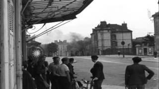 4th Armored Division enters city of Troyes in France. HD Stock Footage