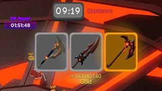 Volcanic Chambers Lava King's War Scythe Drop | Dungeon Quest (ROBLOX)