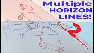 Using multiple horizon lines in one drawing. Can you? Should you? YES! Here's why and how.