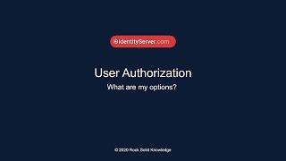 What is User Authorization? What are my options?