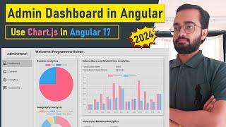 Admin Dashboard in Angular 17 using Chart.js | 2024 | Charts in Angular