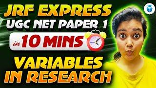 UGC NET Paper 1 Types of Variables | Research Aptitude by Aditi Mam