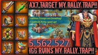 lords mobile: MYTHIC RALLY TRAP VS Ax7 1900% BAMBOOZLES! IGG CAUSES HUGE LOSSES! K1010