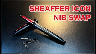 Sheaffer Icon Nib Swap Black Mini Fude Hooded Nib SHORTIE