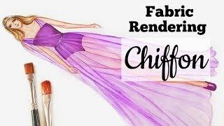 How to illustrate Sheer Fabrics | Chiffon Fabric Rendering | Fashion Illustration