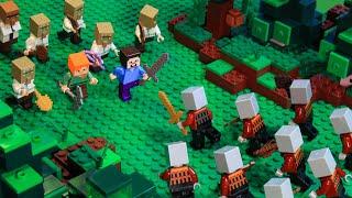 Pillager Raid: Steve and Alex life (P2) - Lego Stop Motion | Minecraft Animation