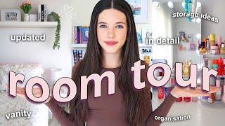 UPDATED ROOM TOUR  *In Full Detail* aesthetic, makeup vanity, room decor, organising