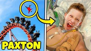 Paxton fell off the roller coaster, then.. (Ninja Kidz TV)